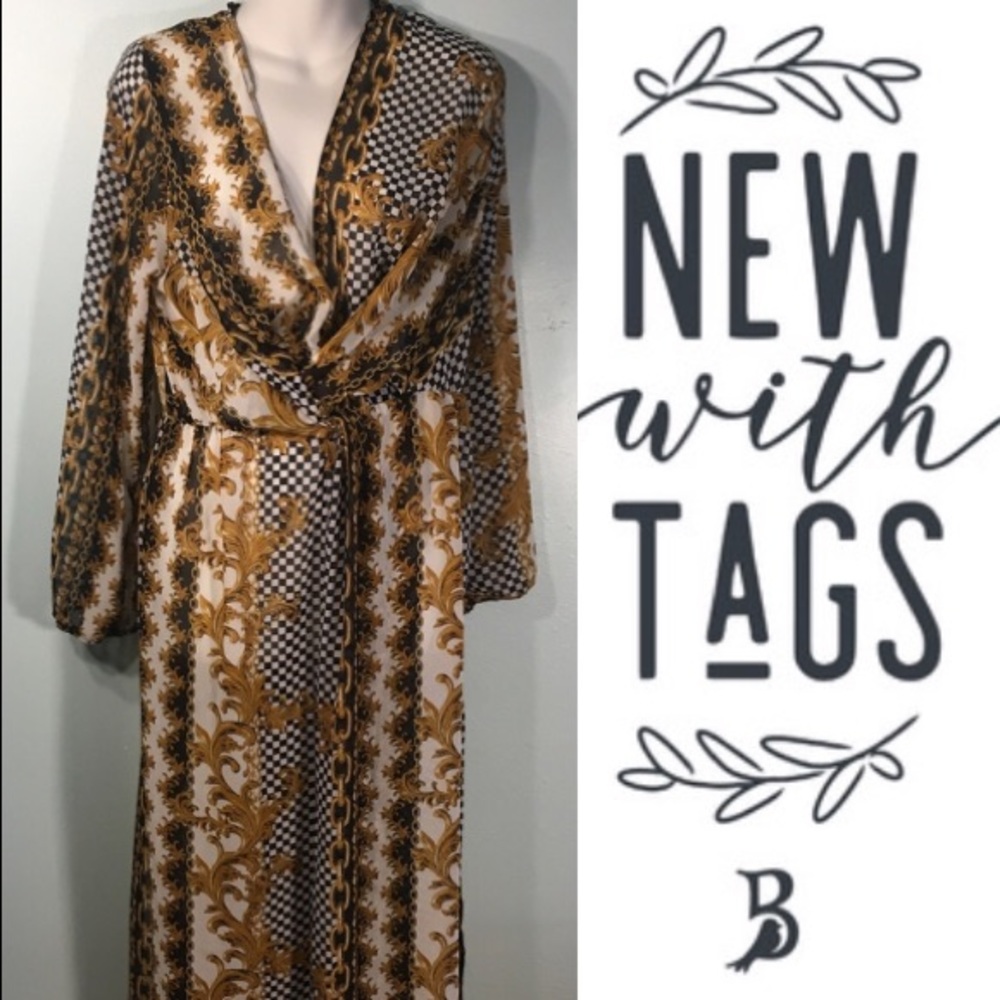 Shear Yellow Print NEW Night Dress Charlotte Russe